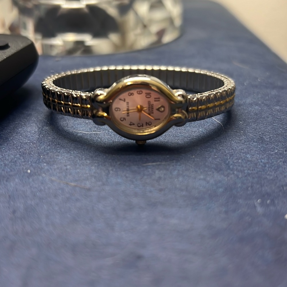 Sarah Coventry 2 tone gold & silver watch